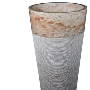 Bali Onyx Oval Hand Wash Vessel Sink Semi Pedestal <b>Basin</b> with 1 Year Warranty Natural Stone Luxury Bathroom - Product Image 3