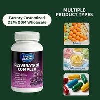 Capsules antioxydantes au resvératrol OEM/ODM favorisant un vieillissement sain et une longévité, stimulant le système immunitaire, sans gluten, naturelles, pour une utilisation quotidienne