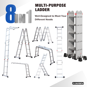 8 escalones de aluminio articulado extendido <span class=keywords><strong>escalera</strong></span> multifuncional hogar ligero 10 <span class=keywords><strong>metros</strong></span> - Product Image 2