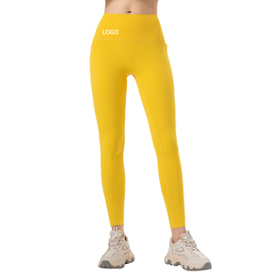Leggings côtelés respirants pour l'entraînement physique, la salle de sport, taille haute avec poches, pantalons de yoga pour femmes, vêtements de sport et d'entraînement - Product Image 5