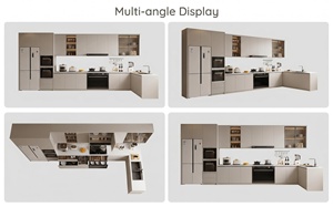 Ensemble d'armoires de cuisine modernes en bois blanc, contreplaqué et MDF, livraison gratuite en 48 heures, pour appartement, fabriqué en Chine, meubles - Product Image 2
