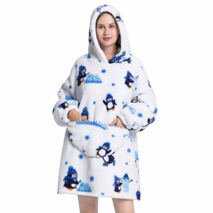 Sudadera con Capucha Tipo Manta Extra Grande y Acogedora, de Franela y Sherpa, con Mangas, OEM ODM - Product Image 4