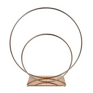 Suave venta Popular accesorios de boda anillo doble estante de oro círculo redondo centros de mesa - Product Image 1