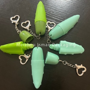 ISMAN Tubo Exprimible Vacío de 8g con Forma Única de Aloe Vera, Envase para Bálsamo <span class=keywords><strong>Labial</strong></span> con Hoja Verde para Niños, con Llavero y Logotipo Personalizado - Product Image 1