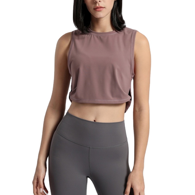 Loose Top Activewear Naked-Feel Athletic Yoga Vest Open Back Tank Tops Stretch Sexy Blouse Sport Fitness Yoga Tops