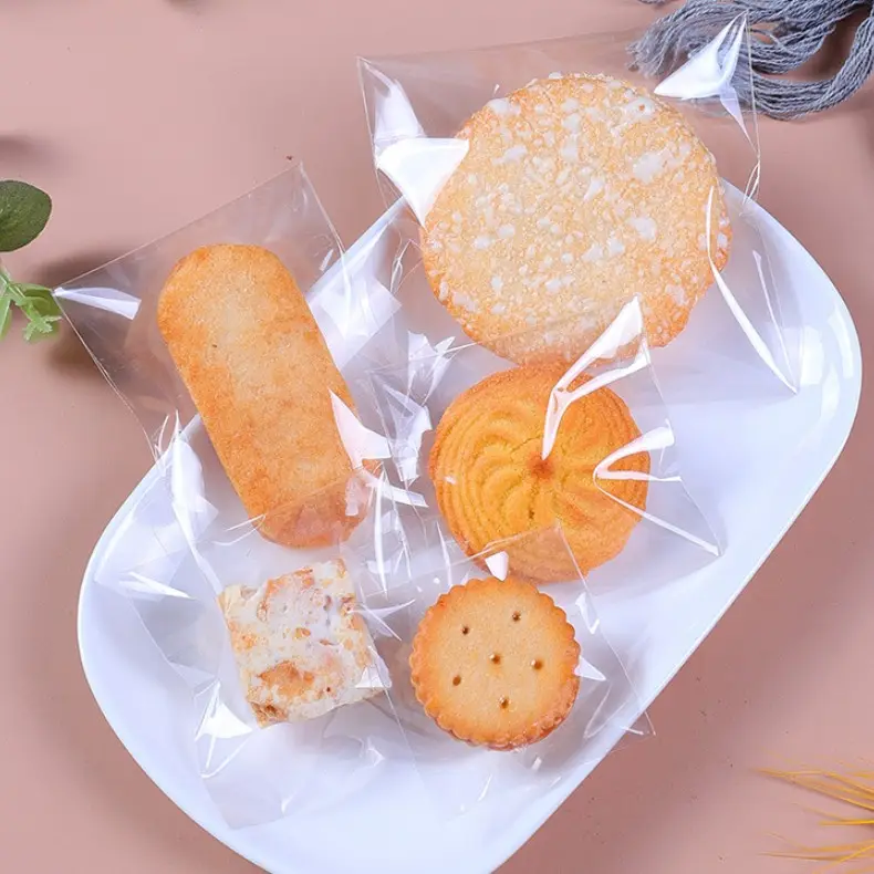 Self Adhesive Cellophane Clear Plastic Bags OPP Resealable Treat Bags for Packaging Bakery Cookies Homemade Bread Daily Use