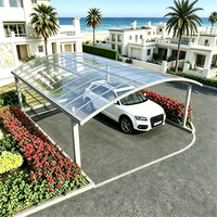 Abri de voiture personnalisé moderne et simple en polycarbonate et alliage d'aluminium pour 2 véhicules, protection UV, étanche, taille et couleur sur mesure, pour maison et garage