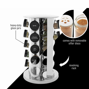Haut de gamme cuisine coin organisateur <span class=keywords><strong>étagère</strong></span>s de rangement <span class=keywords><strong>épices</strong></span> stockage pot support 360 rotatif pot <span class=keywords><strong>à</strong></span> <span class=keywords><strong>épices</strong></span> support pour cuisine - Product Image 2