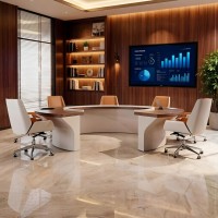 Table de conférence HYZ-290X en placage de noyer, en forme de C, personnalisable, moderne et simple, pour formation et négociation, 2m, 20 personnes, anti-corrosion