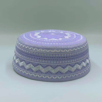 Chapeau Kufi brodé pour hommes en gros d'usine/casquette musulmane avec spirales et conceptions de dôme de mosquée, chapeau Kufi musulman Topi