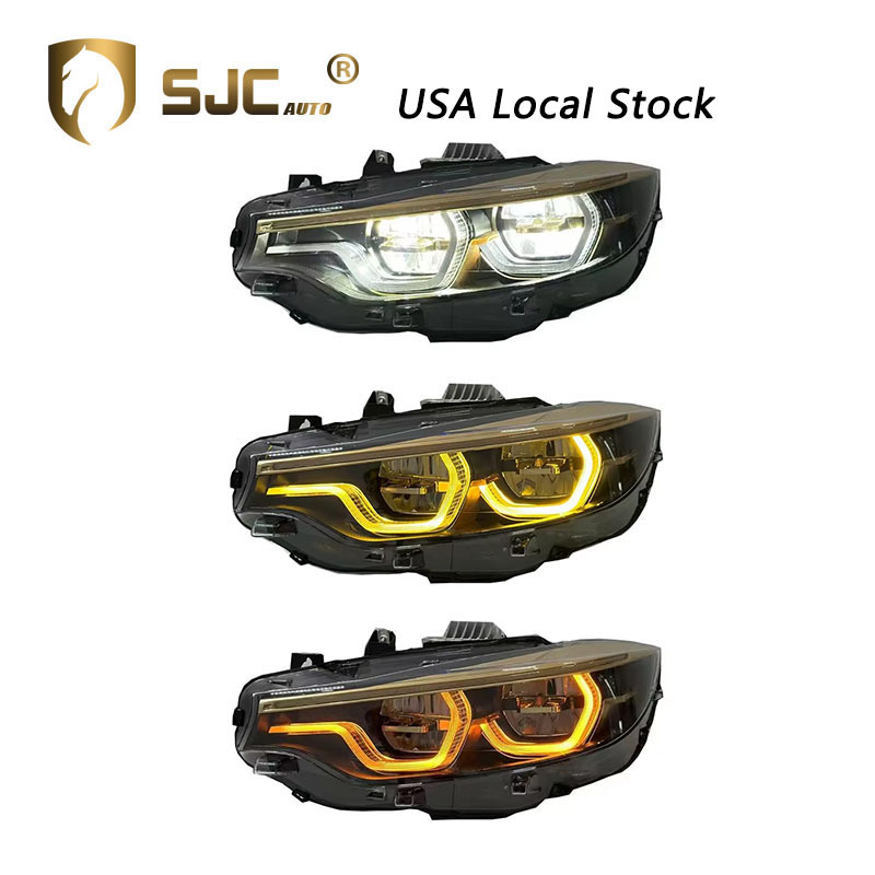 Sjc V3 Gold LED Headlight Assembly For BMW 4 Series F32 / F36 / F80 / F82 2017-2020 Yellow White