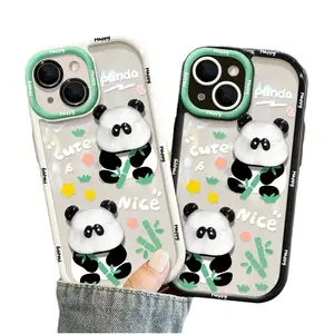 Leuke Panda Telefoon Hoesje Voor Iphone 11 12 13 14 Pro Max Xs Xr 7 8Plus