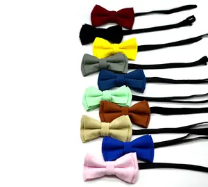 Venda quente da moda cor sólida crianças bowtie rendas pin up padrões de desempenho partido gravata bebê arco crianças menino bonito arco laços