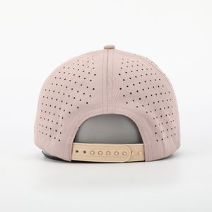 OEM personalizado 7 paneles 100% poliéster Spandex goma parche Logo ala curva Gorras sombrero láser agujero perforado gorras de béisbol - Product Image 6