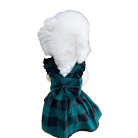 Vente en gros de jupes classiques à carreaux imprimées toutes saisons, design princesse, bleu, marron, noir, accessoires pour chiens et chats, polyester écologique