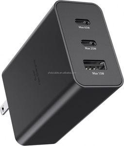 หัวชาร์จเร็ว 65W 3 พอร์ต GAN USB C PD3.0 สำหรับ Samsung Galaxy S24 S25 Ultra Huawei USB QC3.0 สมาร์ทโฟน - Product Image 1
