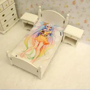 ベッドシーツ寝具シーツセットゲームなしライフブランク中国サプライヤー卸売3Dアニメカスタムプリント起毛ナイロン大人EB織り