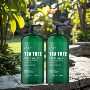 Vente chaude Herbal Tea Tree Body Wash Sulfate Gel Douche Sans Paraben pour Démangeaisons Peau Sèche Antifongique Huile d'Arbre à Thé - Product Image 1