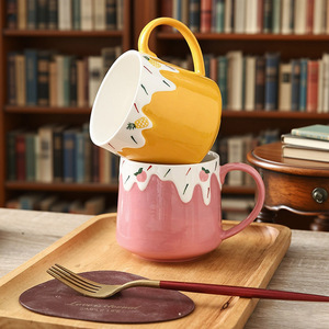 Factory direct sales of Instagram-style fruit-embossed <b>ceramic</b> water <b>cups</b>, milk and coffee <b>cups</b>, and high-value <b>ceramic</b> mugs. - Product Image 3