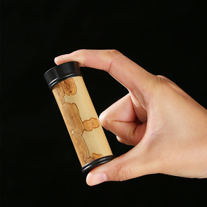 Portable Toothpick Holder Mini Tea Caddy Incense Case With Dragon Design Bamboo Material Classic Style Personal Gift - Product Image 3
