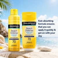 Crème solaire Private Label Beach Defense SPF70 198ml, sans danger pour les récifs coralliens, avec technologie Helioplex, résistante à l'eau et à la transpiration, soin du visage et du corps, OEM