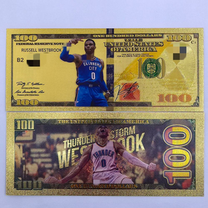 Billets de banque commémoratifs en plastique doré imperméables pour collectionneurs de cartes de sport mondial, joueurs de basketball, cadeau pour les fans - Product Image 3