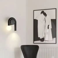 Applique murale moderne de luxe noir et blanc, luminaire d'intérieur pour la décoration de la maison, escalier, chambre, couloir, lampe murale ronde en verre