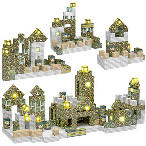 132 Uds bloques de construcción magnéticos construir el mundo conjunto militar de construcción niños niñas apilador educativo apilamiento DIY juguetes para niños - Product Image 2