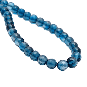 Topacio Azul Londres AAA+ de 8 mm, Cuentas Facetadas, Topacio Azul Natural Genuino, Piedra Preciosa, GEMS <span class=keywords><strong>GALLERIA</strong></span> para la Fabricación de Joyas - Product Image 1