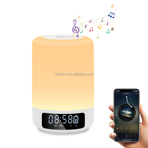 Luces nocturnas Altavoz Despertador Sensor táctil Regulable Multi Color Cambio Lámpara de noche Reproductor de MP3 - Product Image 1