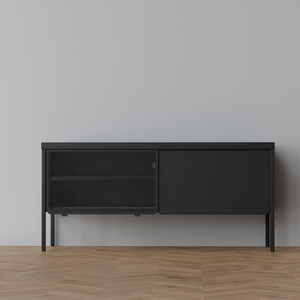 <span class=keywords><strong>Meuble</strong></span> <span class=keywords><strong>TV</strong></span> moderne en métal noir, design <span class=keywords><strong>d</strong></span>'unité <span class=keywords><strong>d</strong></span>'<span class=keywords><strong>angle</strong></span> sur pieds hauts pour salon, <span class=keywords><strong>meuble</strong></span> de rangement latéral - Product Image 3