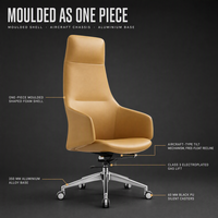 Chaise de bureau en cuir PU durable au design moderne et épuré, avec hauteur réglable, fonction pivotante et inclinable, idéale pour le bureau à domicile et l'atelier
