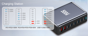 Chargeur rapide 500W GaN USB Type C Ports multiples PD QC3.0 chargeur rapide de bureau pour <span class=keywords><strong>IPhone</strong></span>/forSamsung/ordinateur portable - Product Image 4