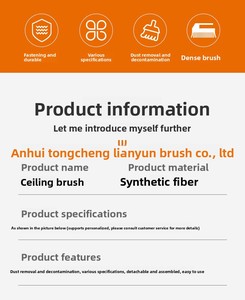 Customized OEM Synthetic Fiber Ceiling & Floor Cleaning <b>Brush</b> with Wooden Handle for Dust Removal-Multi-Purpose Use - Product Image 6