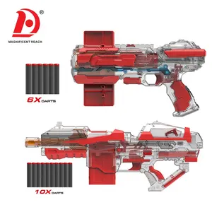 HUADA 2023 New Style Boys Favorite Battle Toys Transparent Toy Gun Pistol With EVA Soft Bullets