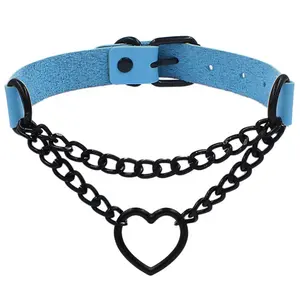 Heart Shaped BDSM Bondage Fashion Gothic Collar, Sexy Punk Necklace Choker For Women