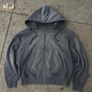 Sun Faded <b>Hoodie</b> French Terry Custom Distressed Destroyed Heavy 100% Cotton <b>Zip</b> <b>up</b> Acid Wash <b>Vintage</b> Sun Faded <b>Hoodie</b> - Product Image 1