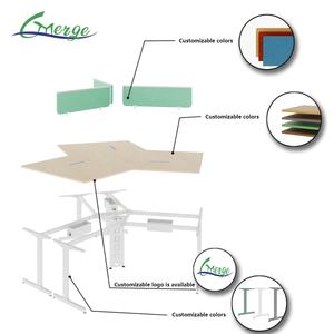 Bureau modulaire moderne pour 3 personnes avec tiroir Construction en métal Poste de travail de taille personnalisable (garantie de 10 ans) - Product Image 6