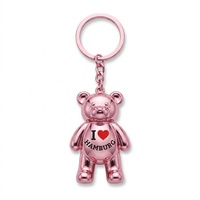Porte-clés personnalisé en forme d'ours, peint au lithium, en zinc, cadeau de naissance personnalisable, motif ours personnalisé
