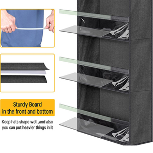 Hat racks cho mũ bóng chày rõ ràng sâu túi hat Organizer cho tủ quần áo tường giữ lưu trữ chủ - Product Image 5