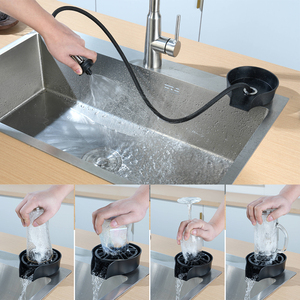 Multifunctional Pull Out Cup Washer <strong>Sink</strong> Mounted <strong>Glass</strong> Rinser Cup <strong>Cleaner</strong> for Coffee <strong>Bar</strong> Kitchen - Product Image 2