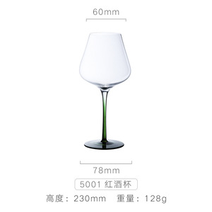 Tasses en verre à vin rouge élégantes avec logo personnalisé avec tige colorée et base noire <span class=keywords><strong>gobelet</strong></span> en verre de cristal pour bar, maison, fête, mariage - Product Image 6