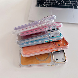เคสโทรศัพท์แบบแม่เหล็กเคลือบเงาแฟชั่น ประดับกลิตเตอร์เรซิ่น สำหรับ iPhone 11 12 pro max 17Air  พร้อมฝาหลังกันกระแทกแบบอีพ็อกซี่ - Product Image 4