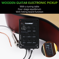 301 Préamplificateur Acoustique pour Guitare, Micro Guitare Piézo, Égaliseur Numérique avec Accordeur, Système Noir