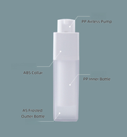 Flacon pompe sans air fantaisie 15 ml en stock, haute qualité, 15 ml/30 ml/50 ml, rechargeable, givré, carré, pour crème visage, sérum, lotion