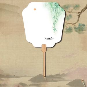 Chinesischer Reispapier-Fächer für DIY-Malerei Handfächer mit Quasten Holzgriff Graffiti-Handfächer Hochzeits-Werbegeschenk - Product Image 2