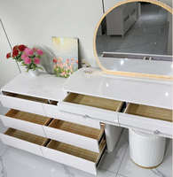Meja Rias Desain Modern dengan Laci, Harga Grosir, Custom Putih, untuk Ruang Rias, Dijual