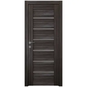 New Style Wooden Door 6 Grid Grey Oak Casement Wood Door For Bedroom Entry Door