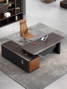 Meubles de bureau élégants et luxueux, bureau de direction moderne et simple, bureau de patron, bureau de président, bureau en panneaux de bois - Product Image 3