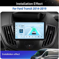 Radio Player Android Auto 9 Inch 4G Layar Sentuh GPS 4G LTE DSP Wireless Carplay Multimedia untuk Ford Transit 2015